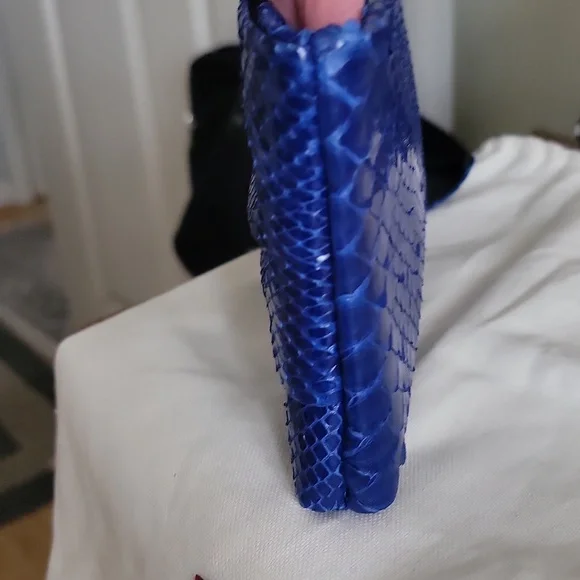 Valentino Blue Snakeskin Clutch - Picture 6 of 13